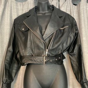 Vintage leather biker jacket